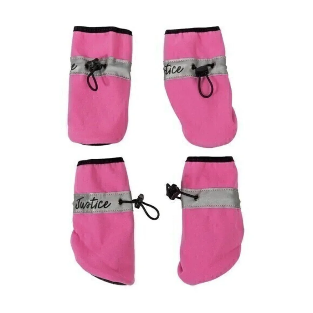 NWT Justice Reflective Booties For Pets Pink Silver Dogs Cats Size‎ S